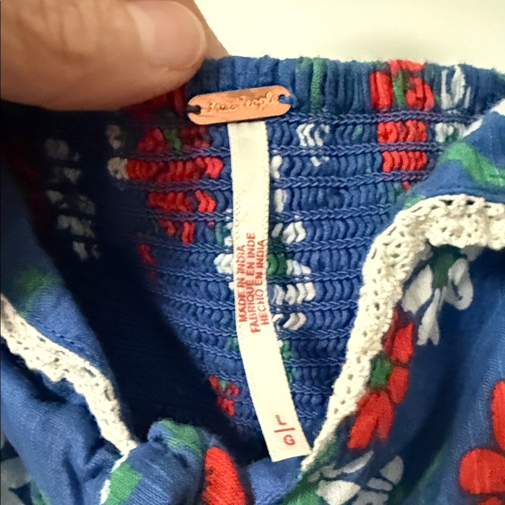 Free People Blue Floral Blouse - Picture 4 of 6